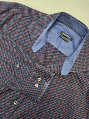 Bugatchi Dress Shirt Flip Cuff Classic Fit Long Sleeve Button Up Mens XLarge XL